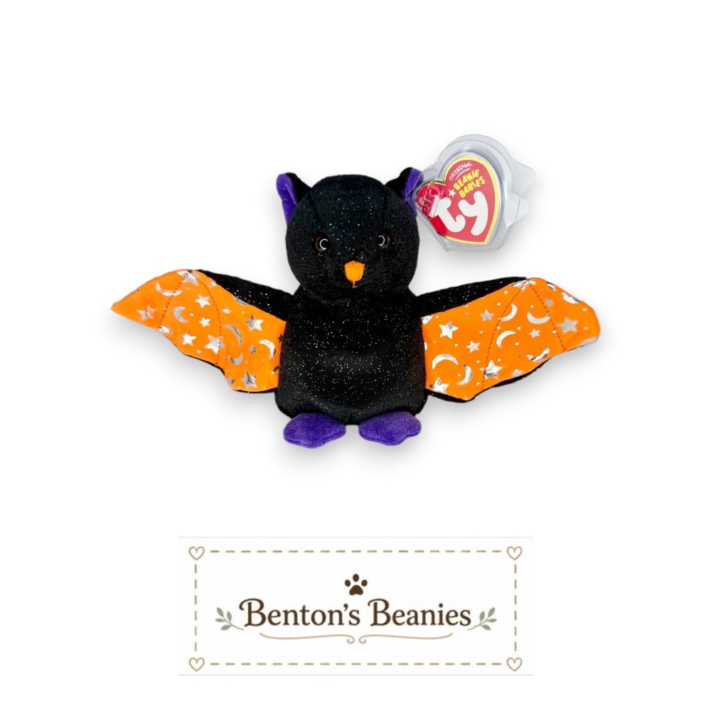 Scarem the Bat Ty Beanie Baby | Moonlit Wings 🦇 | Mint Heart Tag ⭐